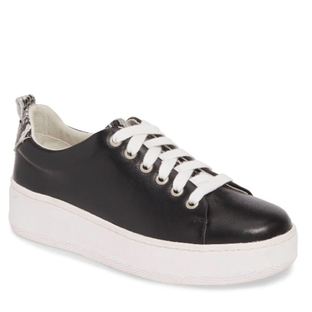 🆕 Halogen Black Leather Ivie Platform Sneaker - Picture 6 of 6